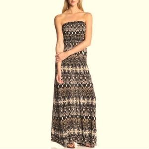 Joie Ruma Ikat print strapless maxi dress S NWT
